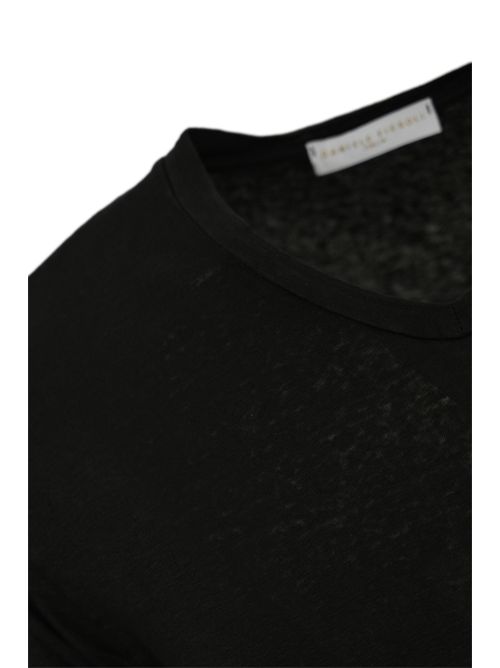 T-shirt con scollo a V in lino Nero DANIELE FIESOLI | DF 060113